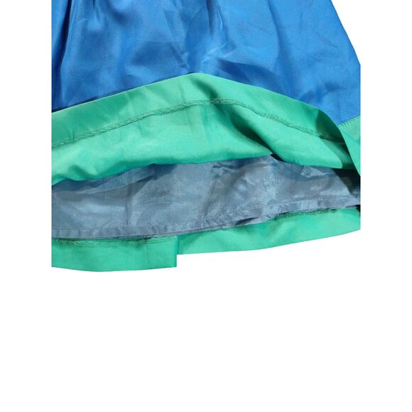 J. Crew Womens Colorblock‎ Skirt Size 2 Blue Green Pleated Classic Preppy - Picture 4 of 7